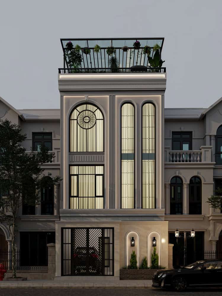 mẫu nhà phố tân cổ điển