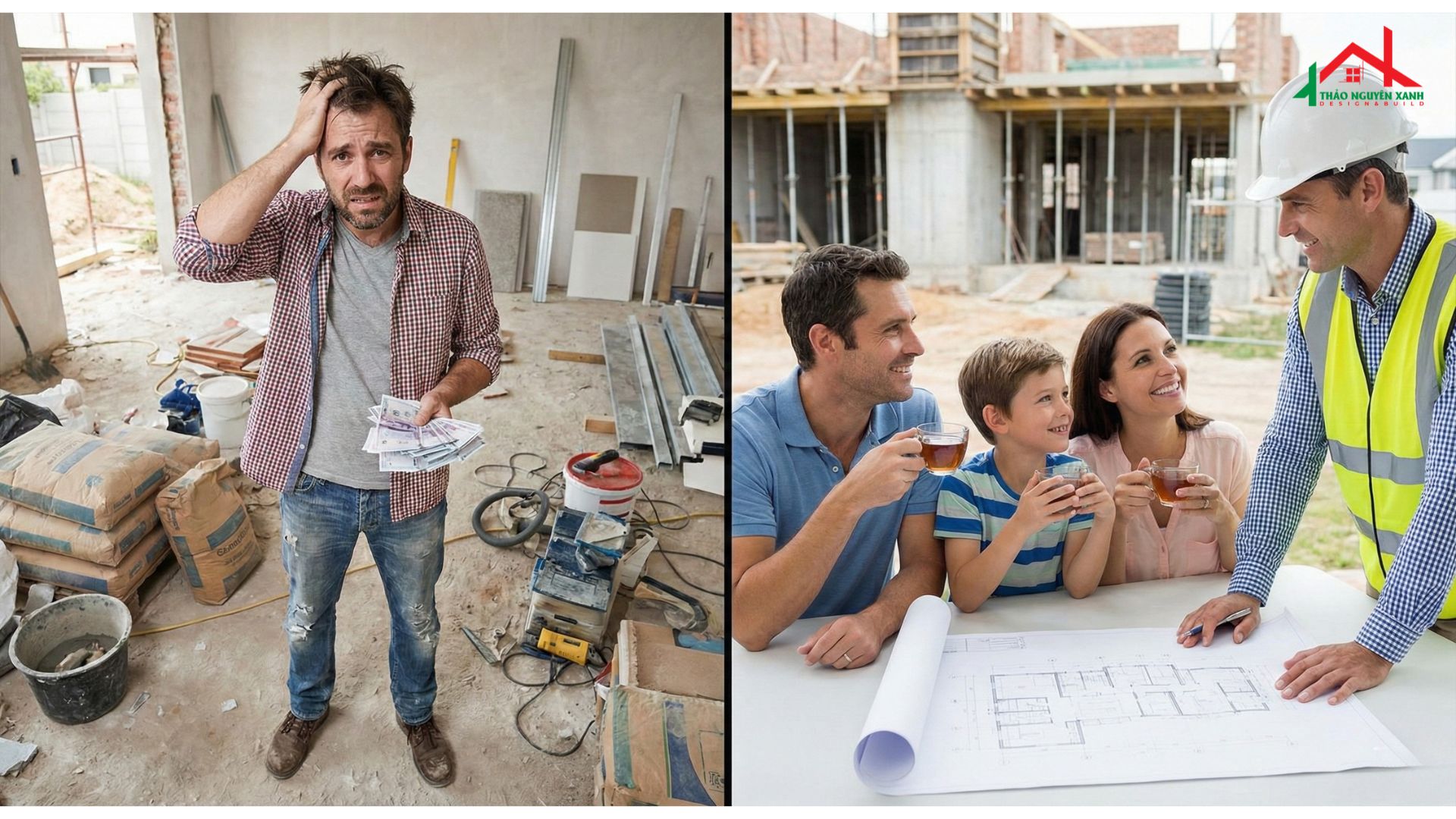 xây nhà trọn gói hay thuê thợ
